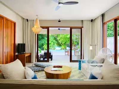Beach Pool Villa Interior Amilla Maldives Resort And Residences