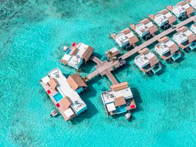 Superior Water Villa With Pool Vista aerea Emerald Maldives Resort & Spa