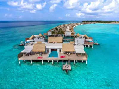 Presidential Water Villa With Pool - Two Bedroom Aerial Emerald Maldives Resort & Spa