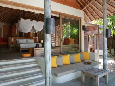 Ocean Beach Villa with Pool Exterior Six Senses Laamu