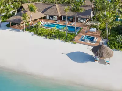 Waldorf Astoria Maldives Ithaafushi Two Bedroom Beach Villa with Pool Vista exterior