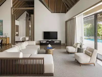 Waldorf Astoria Maldives Ithaafushi Three Bedroom Over Water Villa With Pool Living