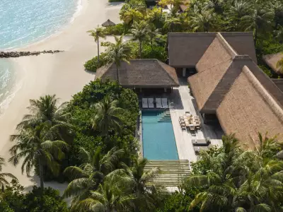 Waldorf Astoria Maldives Ithaafushi Two Bedroom Grand Beach Villa with Pool Vista aerea