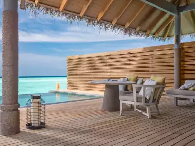 Family Beach Villa with Pool Exterior Vakkaru Maldives